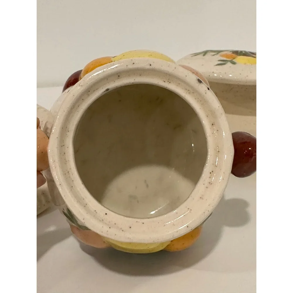 Vintage Ceramic Mushroom Sugar Bowl and Napkin Holder Set Retro Kitchen Decor